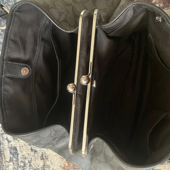 Coach Black and Gray Signature Tote - Picture 2 of 3